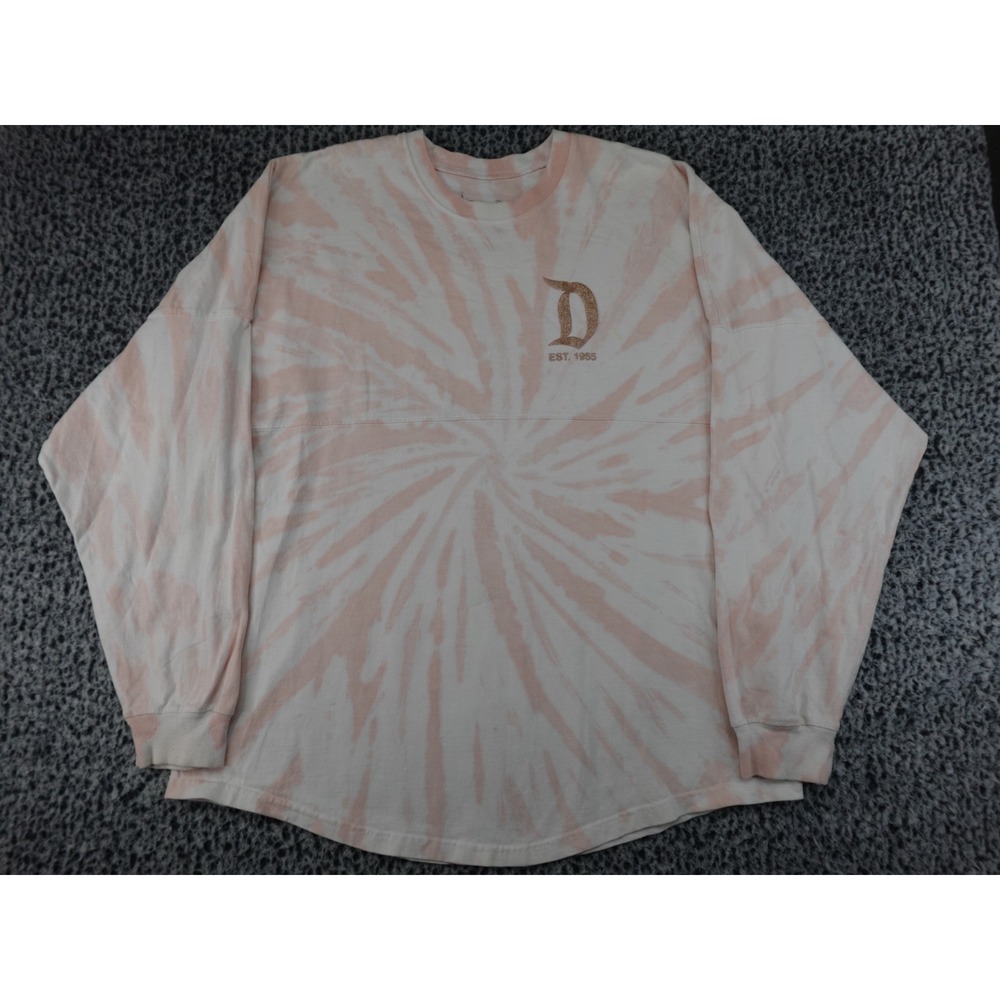 Disney Parks Spirit Jersey Unisex Large Pink Tie Dye Good Glitter Rose Gold D